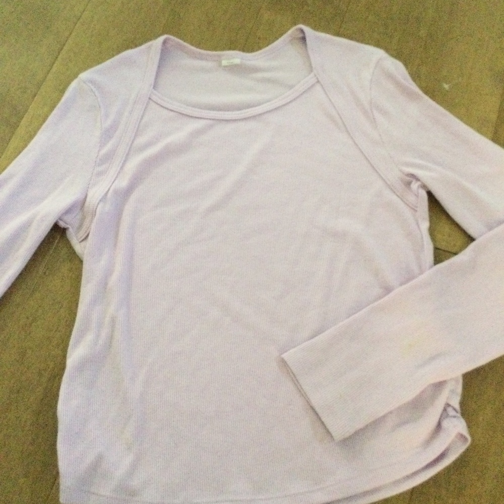 Purple square neck long sleeve